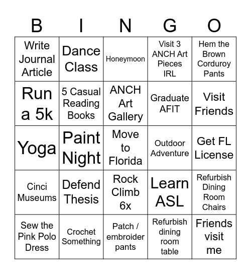 Eva Resolution Bingo Card