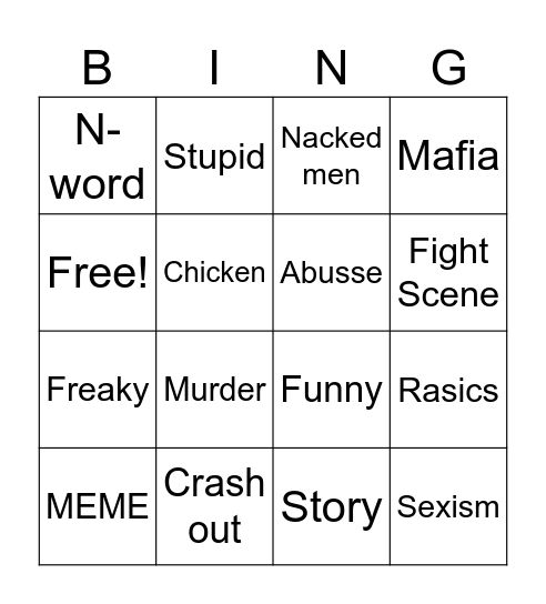 Boomdock bingo Card