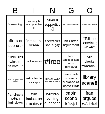 franchaelamp’s s5 bingo bash Bingo Card