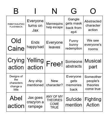 Tadc ep9 bingo Card