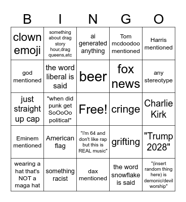 maga rap bingo Card