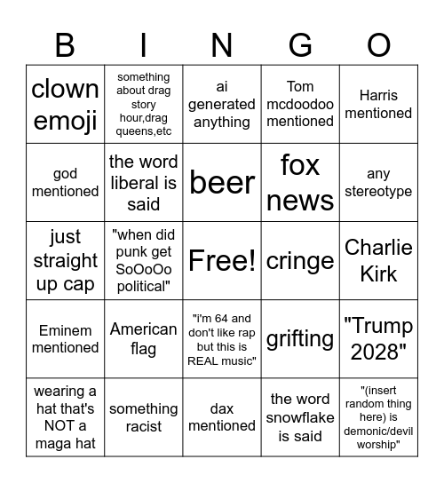maga rap bingo Card