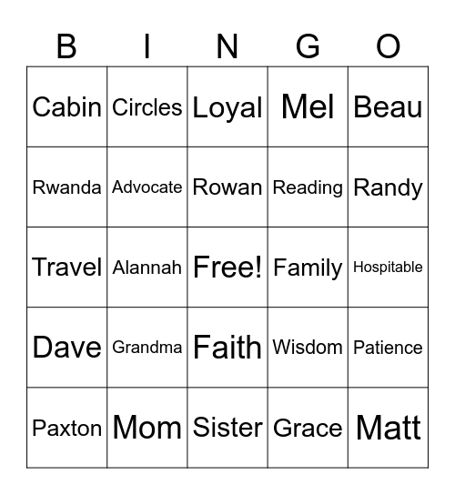 GRANDMA’S BIRTHDAY BINGO Card