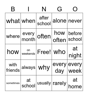 unit 3 - Nature Bingo Card