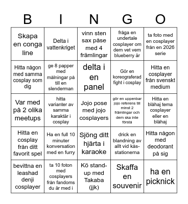 Närcon Bingo Card