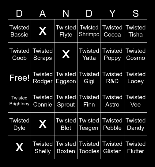 DW Bingo Card