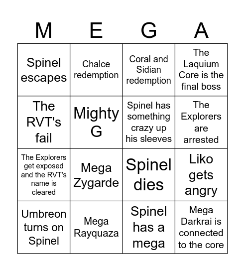 HZ Laqua finale Bingo Card