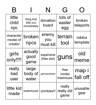 little rolbox game Bingo Card