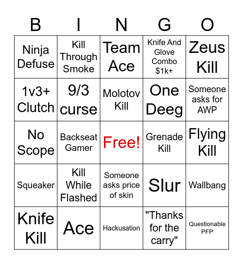 Cs Bingo Card