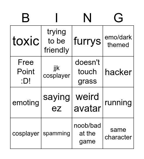 TSB Bingo Board Bingo Card