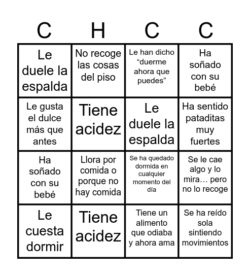 TALLER PISO PELVICO Bingo Card