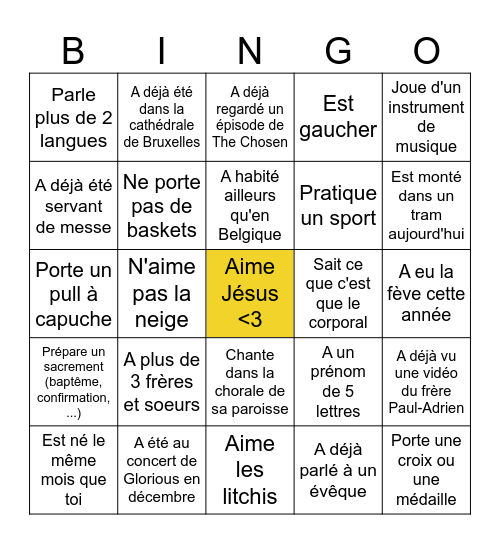 Brise glace Light Up Bingo Card