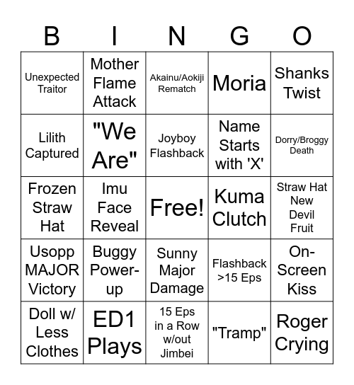 Elbaph w/ Jent Bingo Card