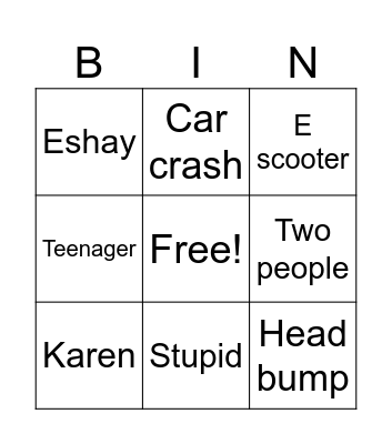Aussie Fails Bingo Card
