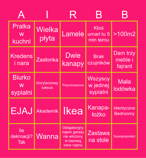 Mieszkaniowe Bingo Najmowe Bingo Card