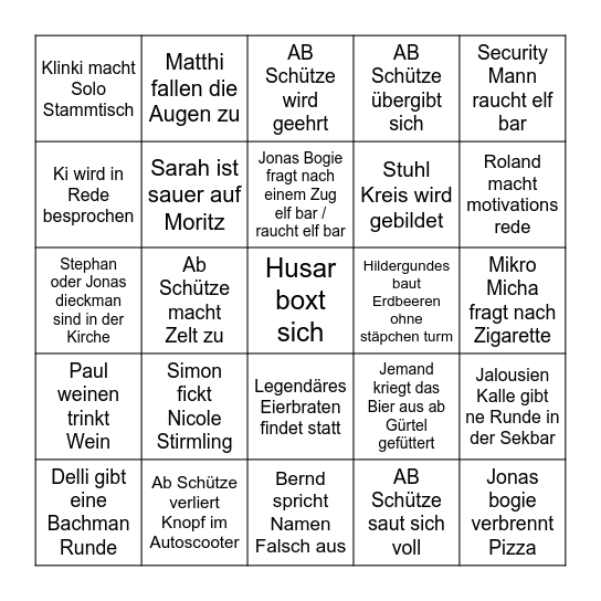Armbrust Bingo Card