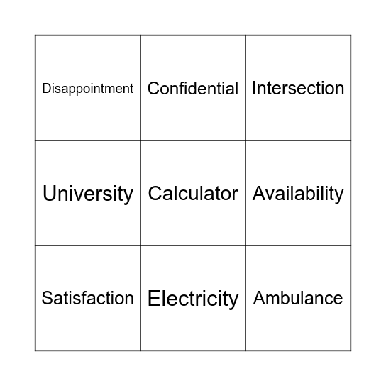 Bingo Card