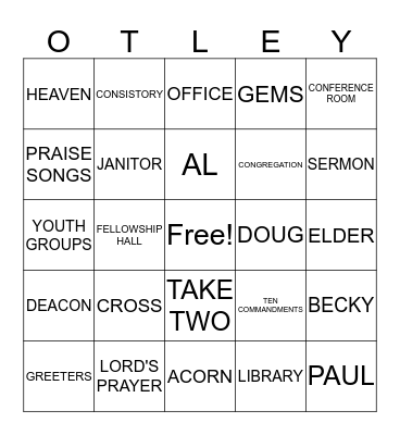 OTLEY BINGO Card