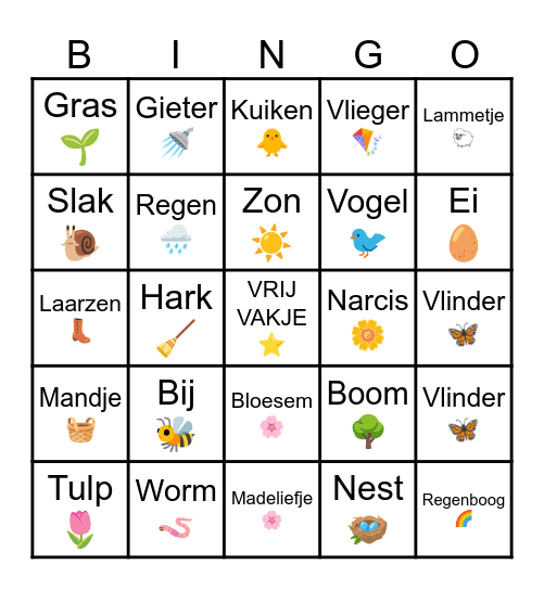 Lente Bingo Card