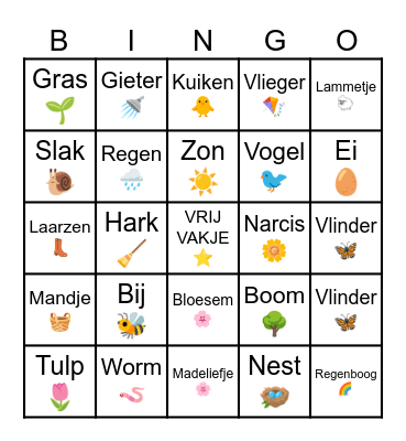 Lente Bingo Card