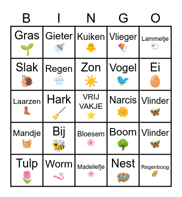 Lente Bingo Card