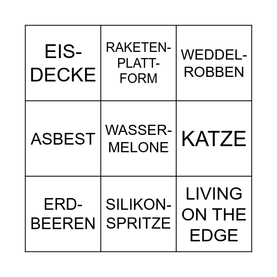 GARTENKAMPF Bingo Card