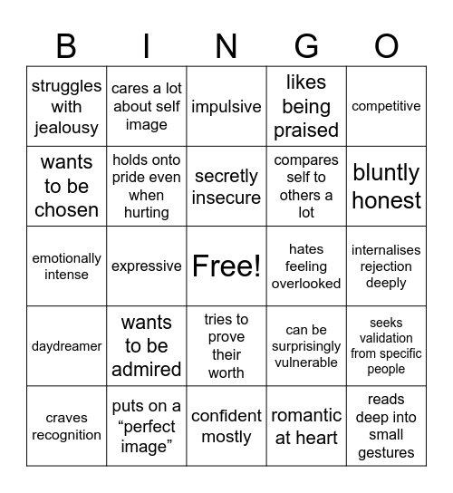Juno Kinnie Bingo Card