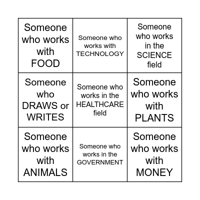 Career Day Bingo! Bingo Card