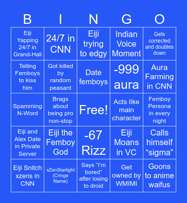 ZAVALIERS BINGO Card
