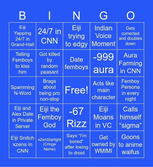 ZAVALIERS BINGO Card