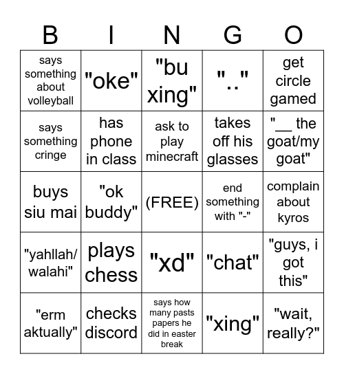 Can I bingo jayden? Bingo Card