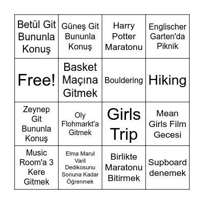 EDN Grup Bingosu Bingo Card