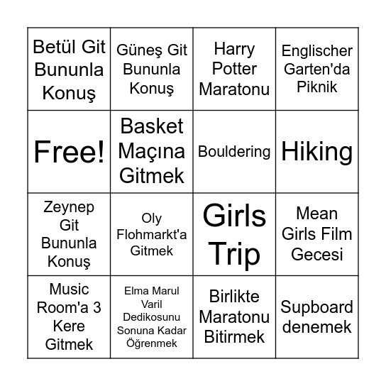 EDN Grup Bingosu Bingo Card