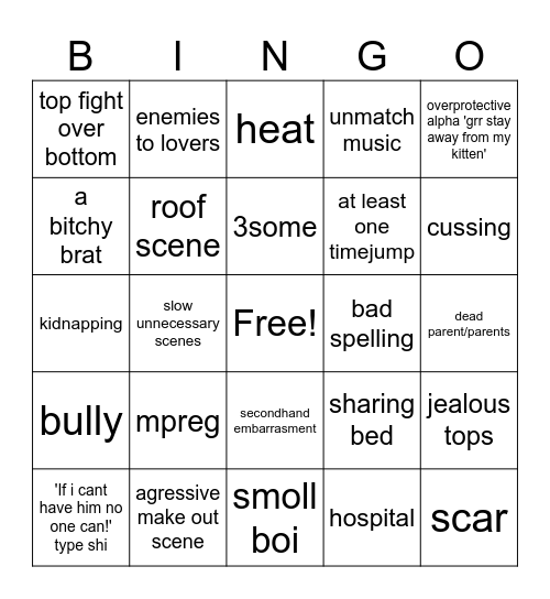 Gacha mafia bl Bingo Card