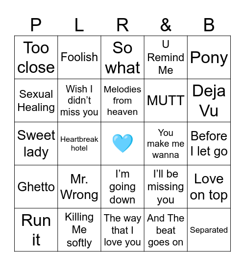 PLRB BINGO Card