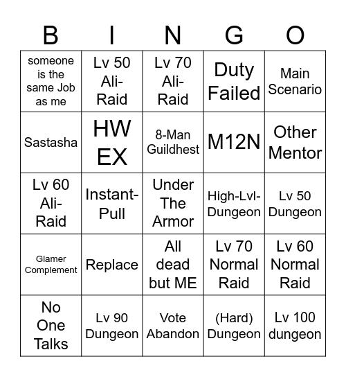 Mentor Roulette Bingo Card