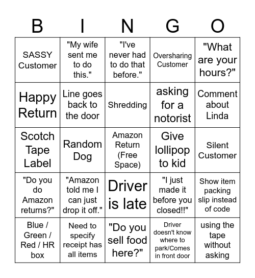 UPS BINGO Card