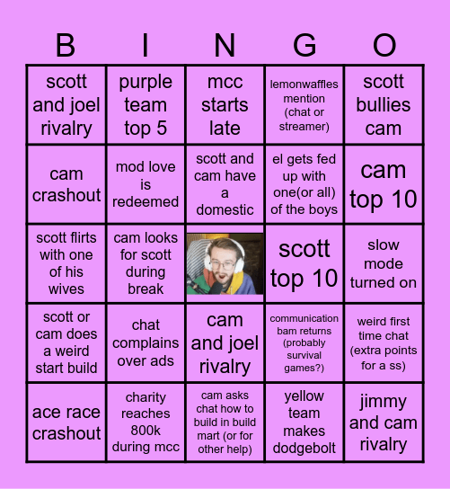 MCC Hermitcraft Takeover Bingo Card