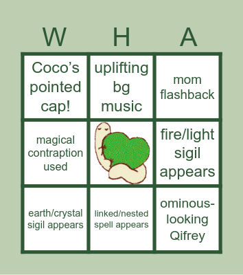 WHA EPISODE 3 BINGO Card