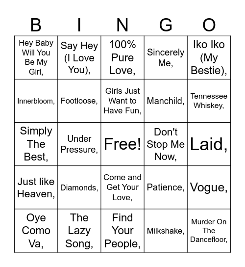 Book Club Bingo Card