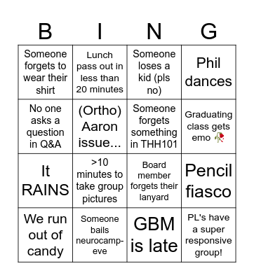NUROCAMP 💜 Bingo Card