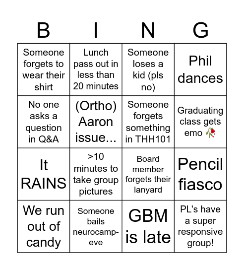 NUROCAMP 💜 Bingo Card