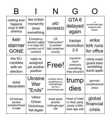2026 BINGO Card