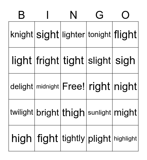 Level H-igh Bingo Card