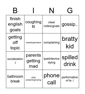Study bingo Card