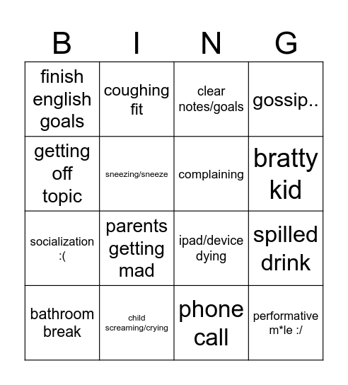 Study bingo Card