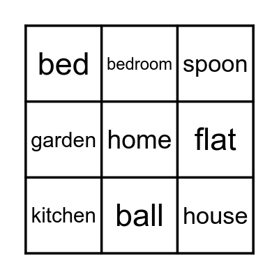My Home Bingo Card
