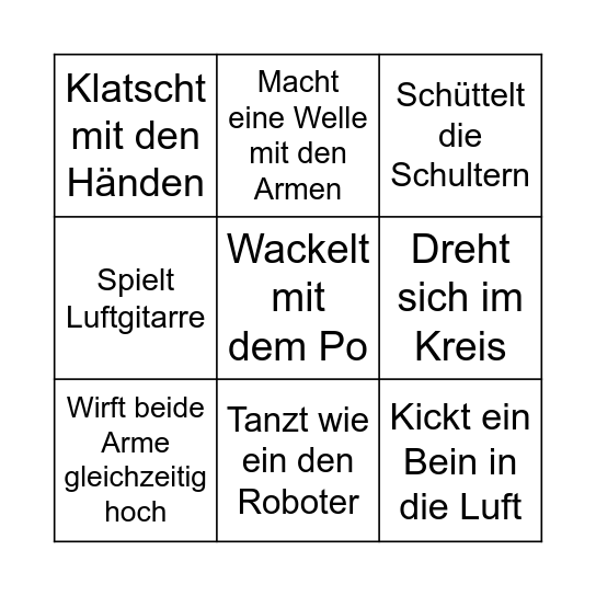 DR. JONES DANCE BATTLE Bingo Card