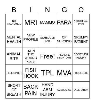 Registration Bingo Card