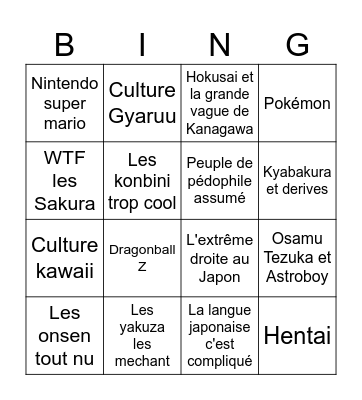 Passion Japon Bingo Card